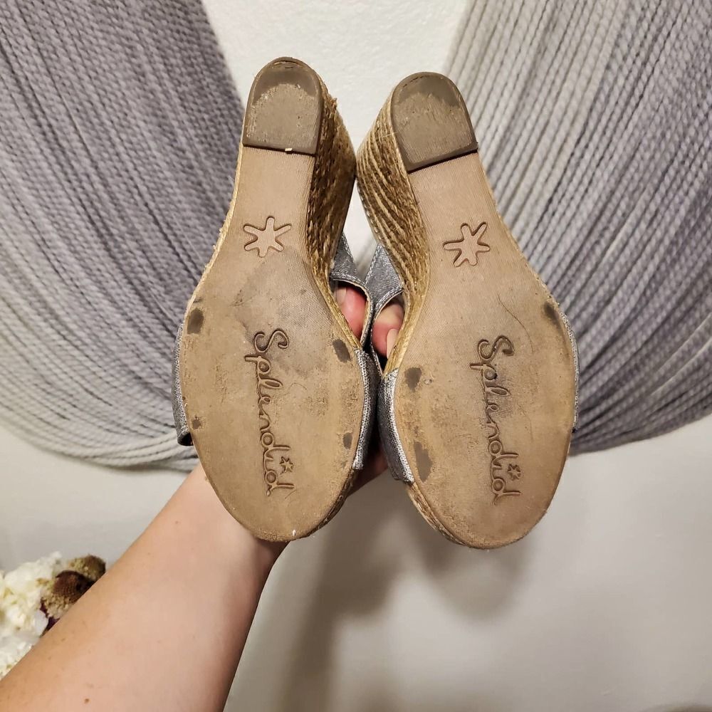 Splendid Metallic Wedges Sz 7 - Picture 6 of 6
